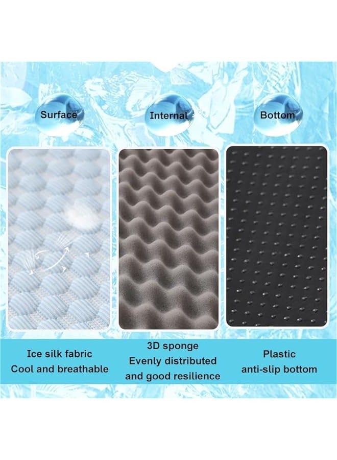 بيوينتي سرير كلاب كبير من مادة رائعة من زالوف، بساط جيد التهوية للطقس الحار، مناسب للكلاب المتوسطة والكبيرة، يأتي مع قاعدة مضادة للانزلاق ومقاومة للماء، قابل للغسل في الغسالة (بيج، 100 × 75 سم) - Image 3