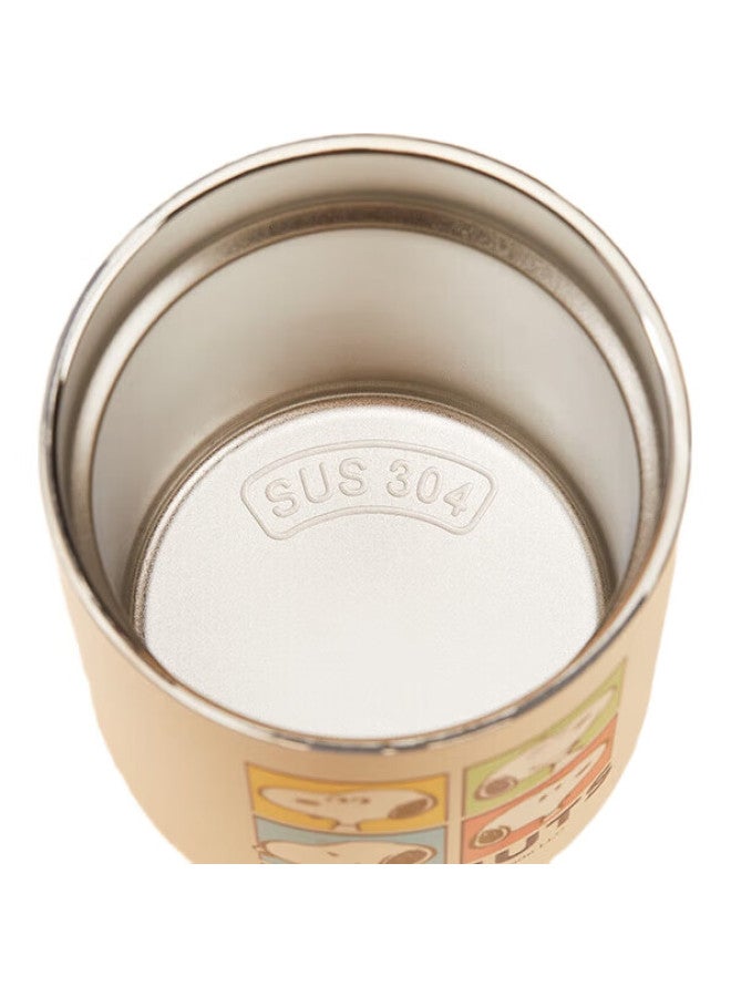 Snoopy 304 Stainless Steel Coffee Mug For Men And Women, Office Water Cup, Insulated Hot And Cold Cup With Straw, Drinking Cup, White - Image 1