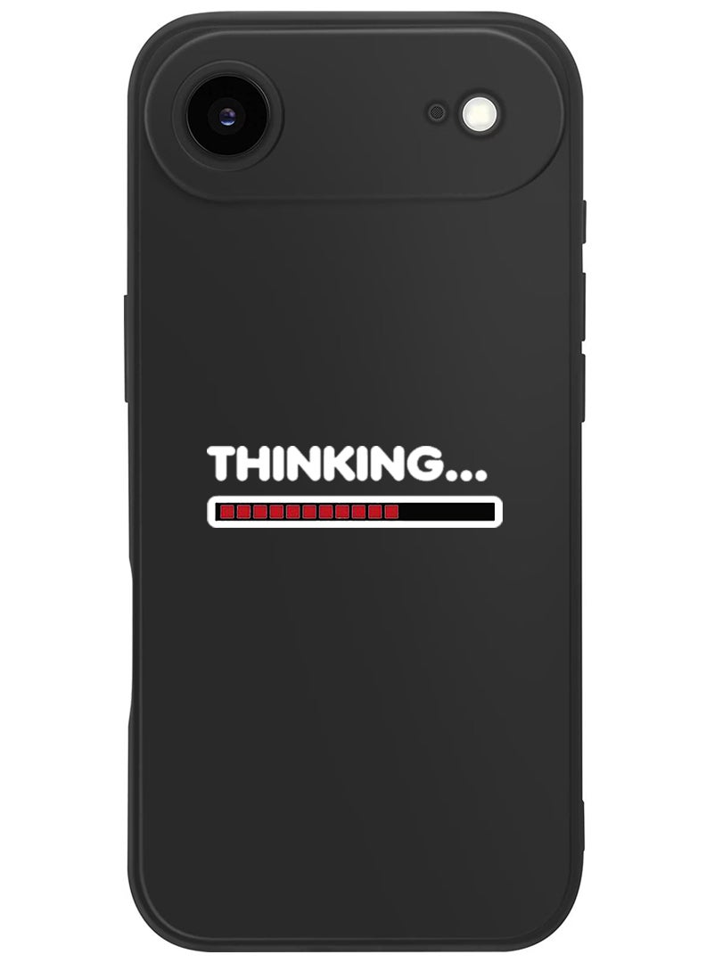 Theodor Protective Slim Fit Case Liquid Silicone Cover with Full Body Protection Anti-Scratch Shockproof Case For Apple iPhone 17 Air (Black) Thinking - White - Image 1