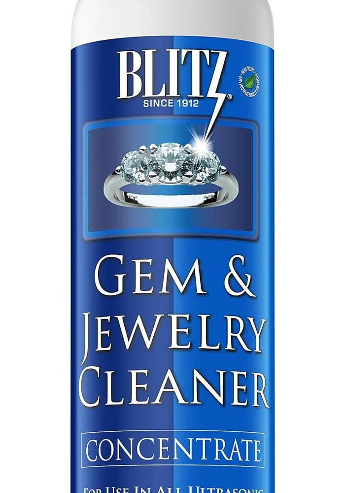 Blitz Gem & Jewelry Cleaner Concentrate - 8 Fl Oz Non-Toxic Cleaning Solution for Jewelry - Image 1
