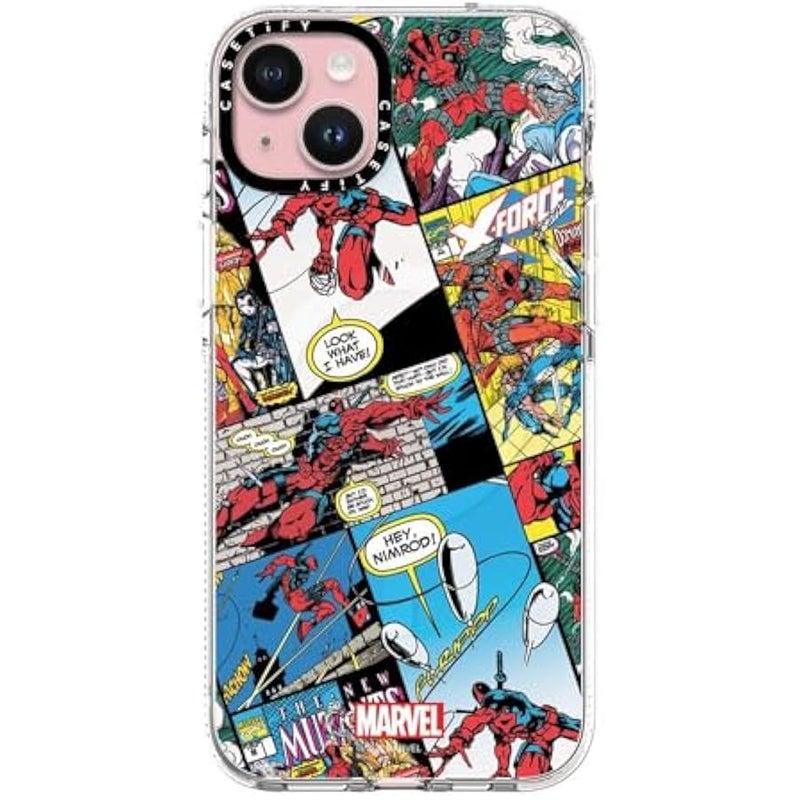 Casetify Clear iPhone 15 Plus Case 【Deadpool & Wolverine Co-Lab/Not Yellowing / 6.6ft Drop Protection/Magsafe】 - Comic Collage case - Clear - Image 1