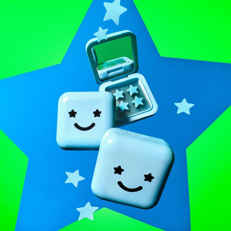 Starface World لصقات علاج البثور Starface Hydro-Star + Salicylic Acid وBig Blue Compact، تساعد على تقليص وتلطيف البقع العميقة، على شكل نجمة لطيفة، نباتية، 32 قطعة - Image 4