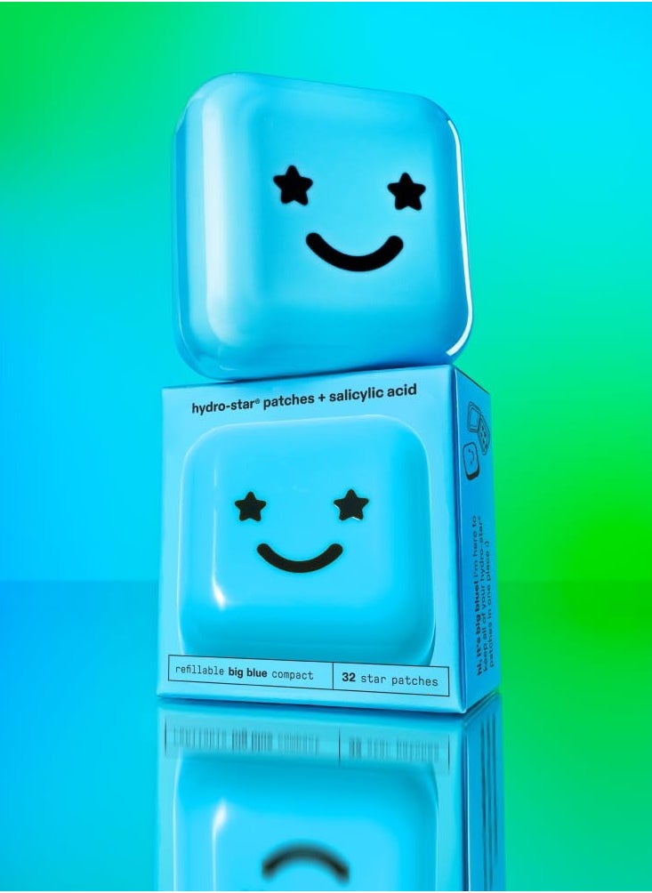 Starface World Starface Hydro-Star + Salicylic Acid Pimple Patches and Big Blue Compact, Helps Shrink and Soothe Deeper Spots, Cute Star Shape, Vegan, 32 count  - Image 3