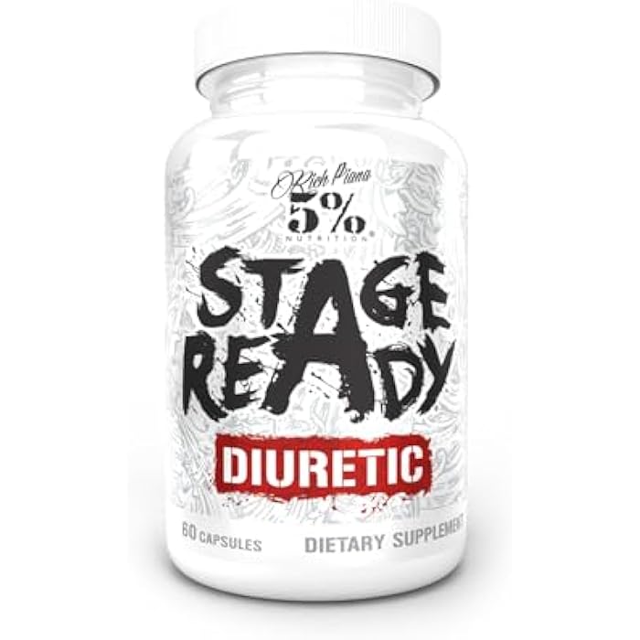 5% Nutrition Stage Ready Diuretic | Extra Strength Competition Diuretic | Fast Acting Weight Cut, Water Retention & Bloat Relief | Natural Formula w/Dandelion Root, Shavegrass, Uva Ursi (60 Pills) - Image 1