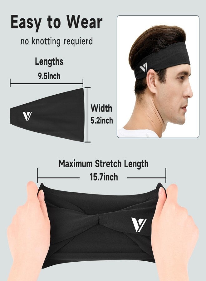 Vgogfly Sweat Headbands for Men Sweatbands for Mens Headband Running Sweat Bands Headbands Men Workout Sports Hairband for Men Thin Fitness Gym Black - Image 3