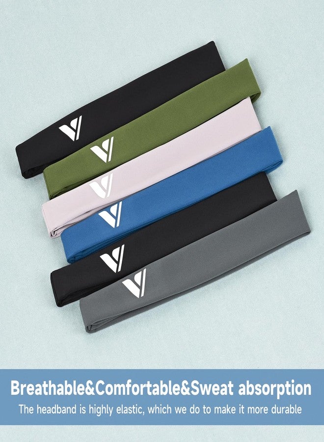 Vgogfly Sweat Headbands for Men Sweatbands for Mens Headband Running Sweat Bands Headbands Men Workout Sports Hairband for Men Thin Fitness Gym Black - Image 2