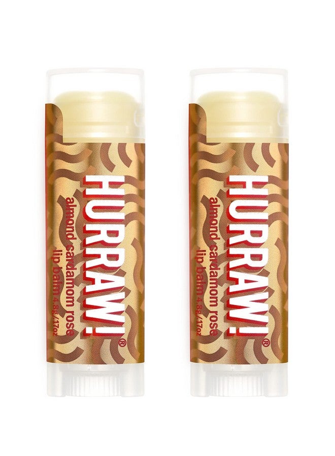 Hurraw! بلسم شفاه لوز هيل ورد (فاتا) عبوة 2: معتمد عضوي نباتي خالي من القسوة والغلوتين. مكونات طبيعية 100% غير معدلة وراثيًا. خالي من شمع النحل وزبدة الشيا وفول الصويا والنخيل. مصنوع في الولايات المتحدة. - Image 1