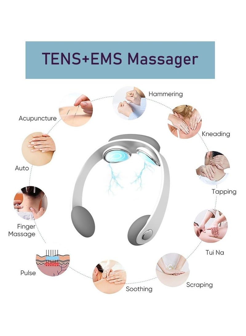 SYOSI Mini Neck Massager, for Pain Relief Deep Tissue, Intelligent Lymphatic Drainage Massger Device for Neck, Portable Lymphatic Soothing Neck Instrument Birthday, Mother's Day Gift, for Men and Women - Image 5