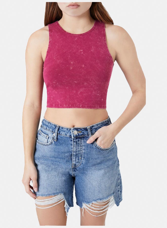 FOREVER 21 Mineral Wash Crop Top - Image 1