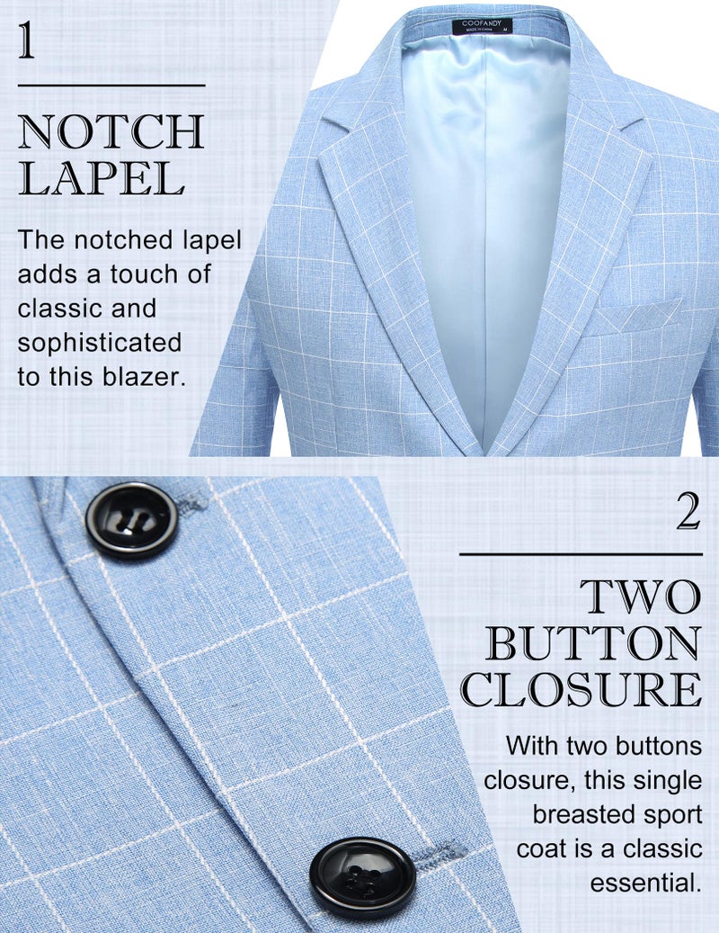 COOFANDY Mens Sports Jacket Two Buttons Casual Lightweight Blazer Stylish Modern Suit Jacket - Image 4