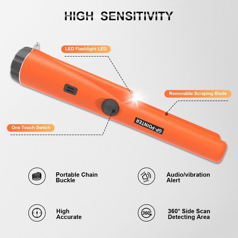 Treasure Hunter GP Pointer 360 Side Scan Professional Handheld Metal Detector Green - Image 1