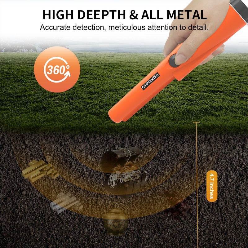Treasure Hunter GP Pointer 360 Side Scan Professional Handheld Metal Detector Green - Image 5