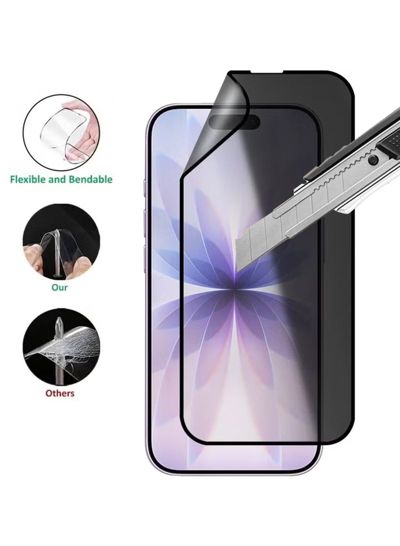 Apple iPhone 17 Ceramic Matte Privacy Screen Protector - Premium Edge to Edge Anti Spy Privacy Ceramic Film, Flexible, Delicate Touch, Anti-Explosion, Smooth Arc Edge, Easy Installation For Apple iPhone 17 - Image 3