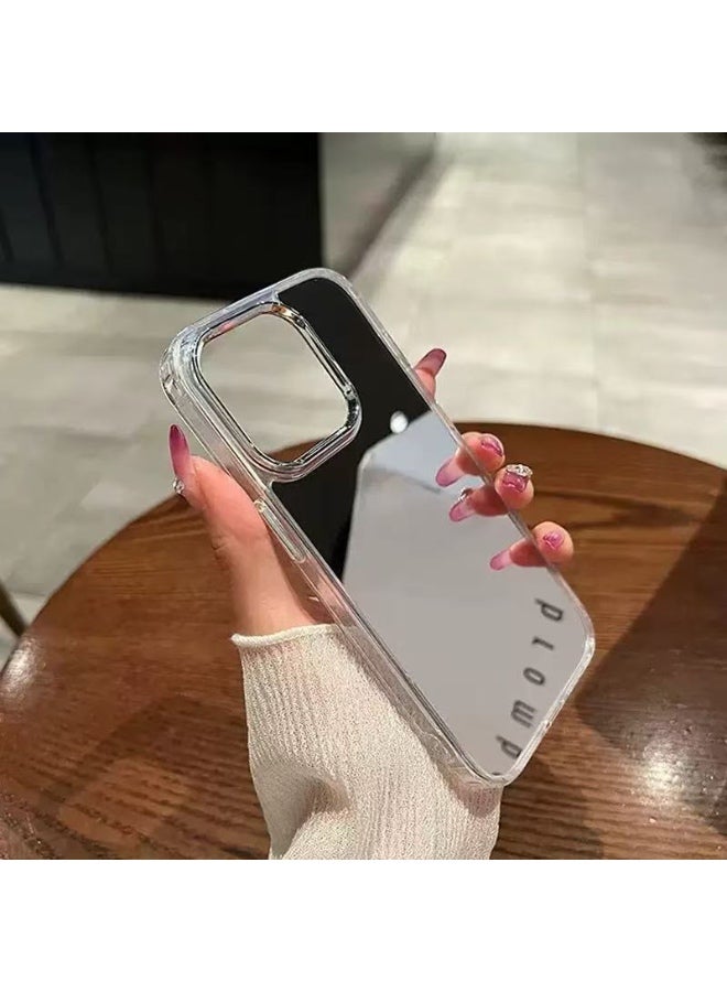 غطاء هاتف آيفون شفاف بمرآة مع ممتص صدمات - Image 5