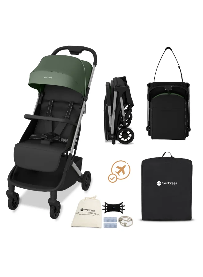 Neobreez Neobreez - NEOLITE Ultra-Lightweight Cabin Size Travel Stroller - Green/Black