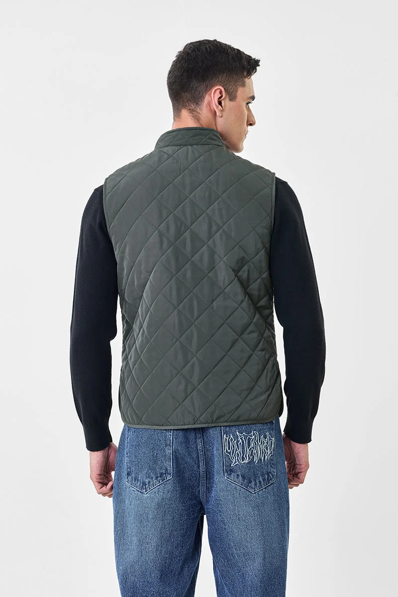 Snitch  Regular Fit Sleeveless Quilted Jacket for Men | Best Price UAE
