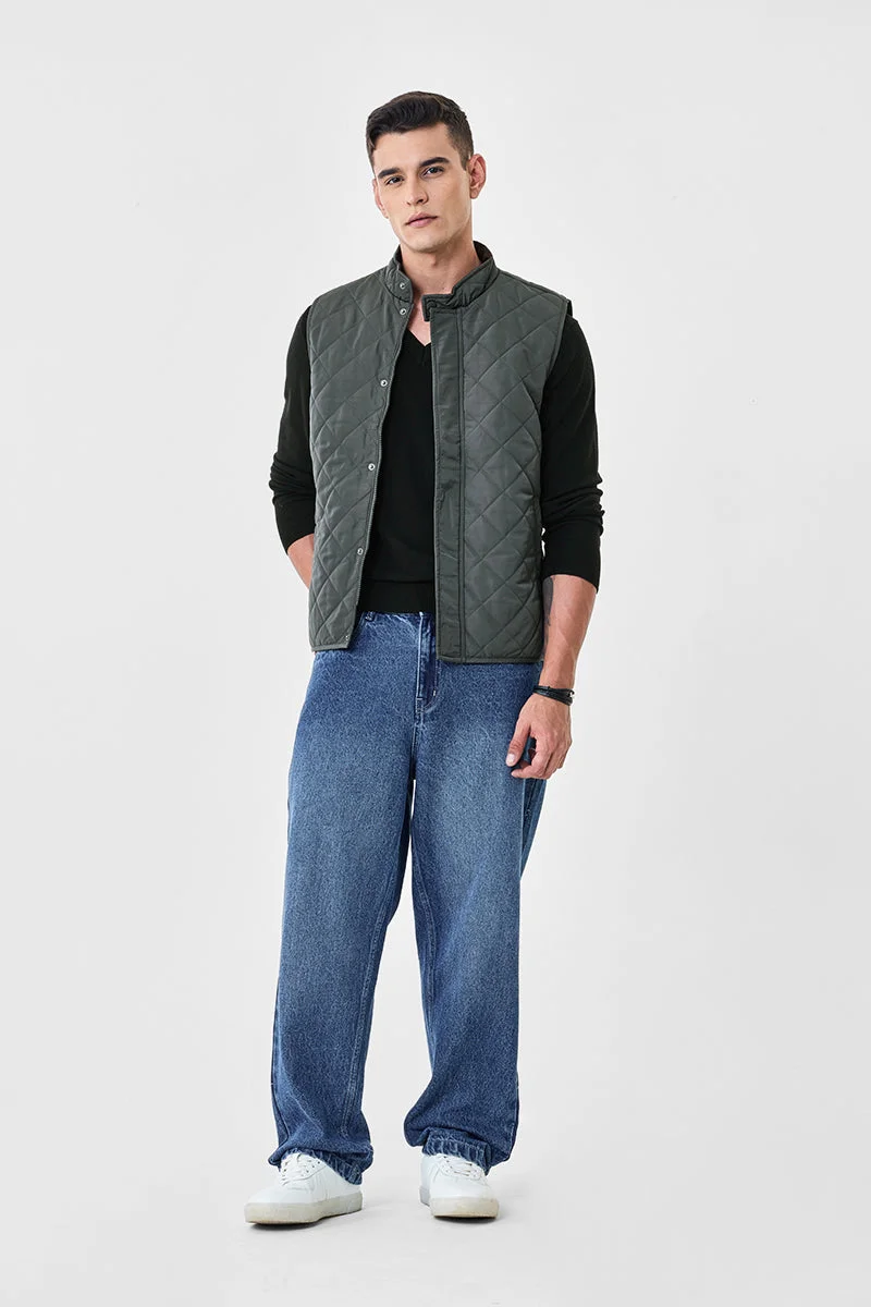 SNITCH جاكيت مبطن بدون أكمام بقصة عادية