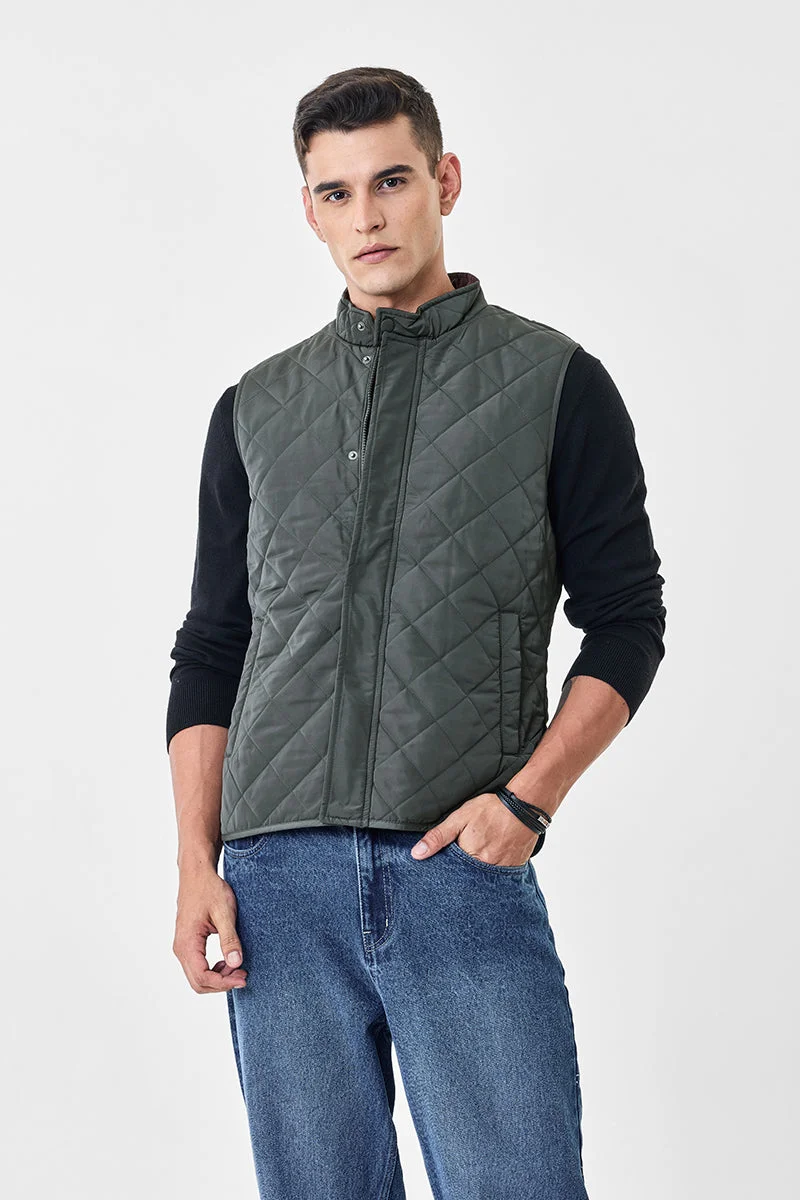 SNITCH جاكيت مبطن بدون أكمام بقصة عادية