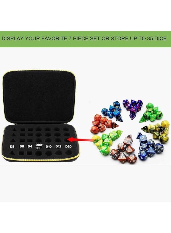 ALKOO 35 Dice Case Box Tray Storage Holder for DND Dice Set for DD Dungeons and Dragons 7Die Polyhedral Dice Organizer for RPG for MTG Role Playing Table Games Display for D and D Standard - Image 1