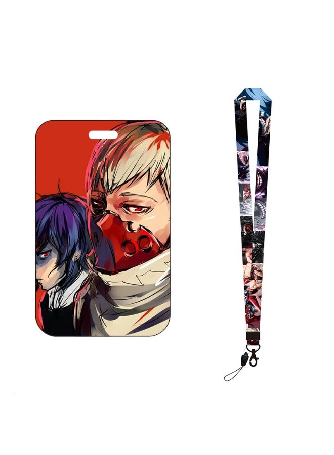 NIBEMINENT 1 - Piece Tokyo Ghoul Kpop Photo Card Holder Pendant Key Chain ID Badge Holder ID Card Holder Photo Card Protector for School ID Office ID Access Card for Women Girls