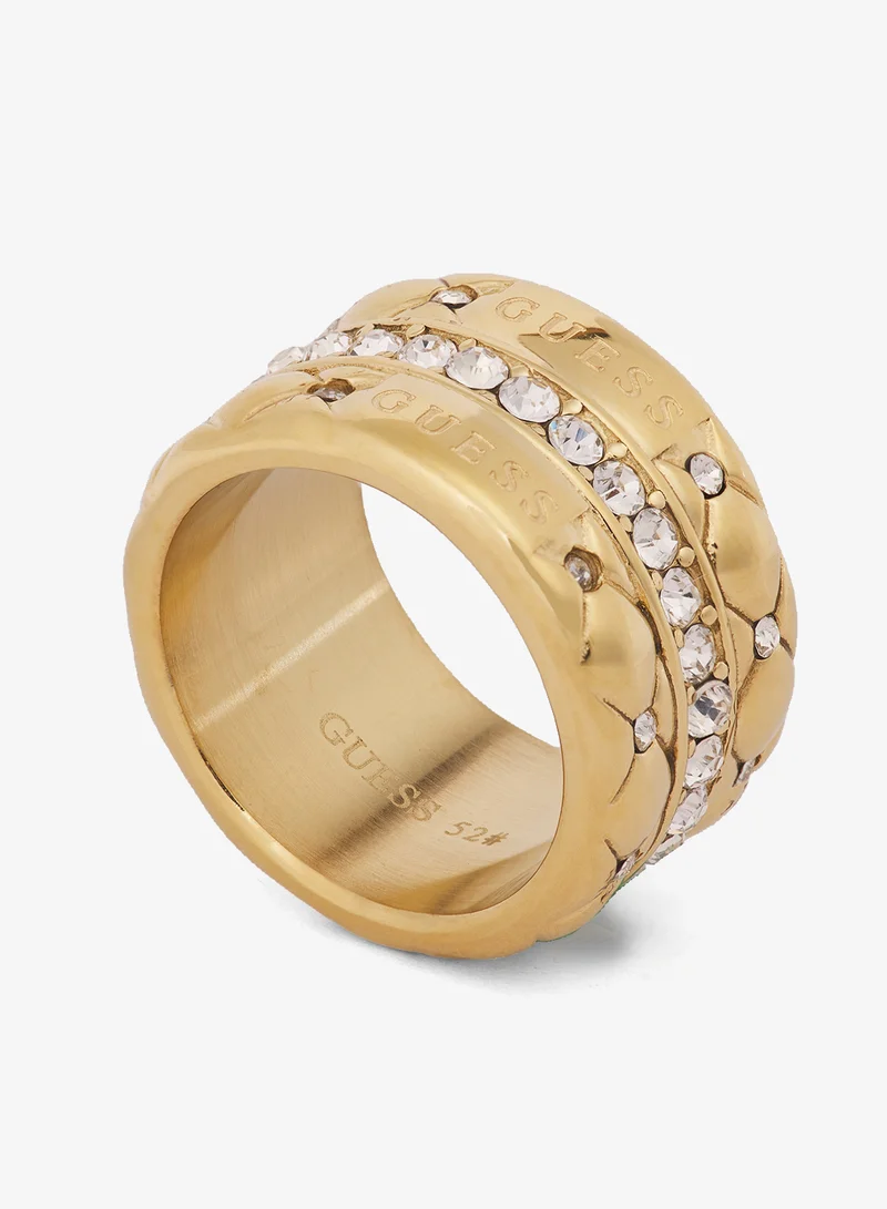GUESS Matelassé & Pave Band Ring