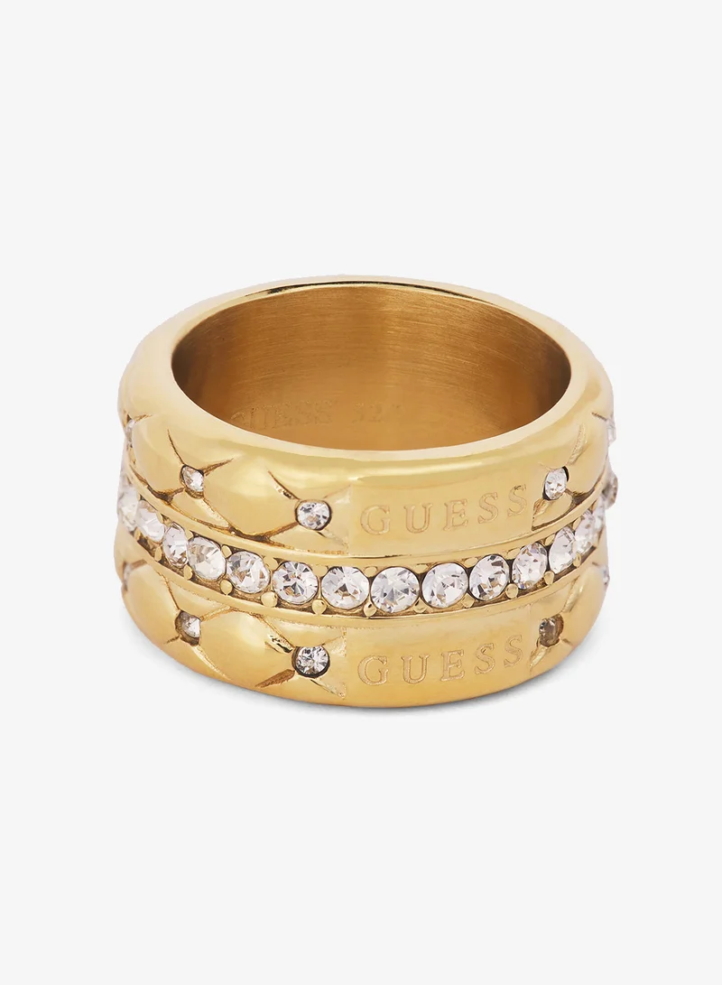 GUESS Matelassé & Pave Band Ring