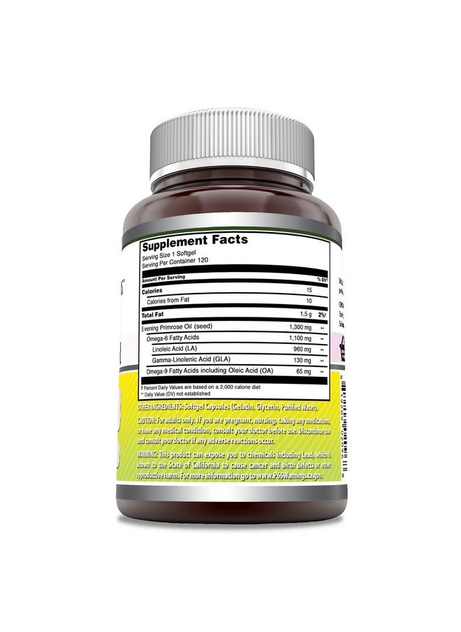 Amazing Formulas Evening Primrose Oil 1300mg, 10% GLA, Softgels Supplement | Hexane Free Cold Pressed Oil | Non-GMO | Gluten Free (120 Count) - pzsku/Z821EB5414129A0AA4D3AZ/45/_/1739863708/5093ac42-b470-4935-869a-c8bb8080d7ee