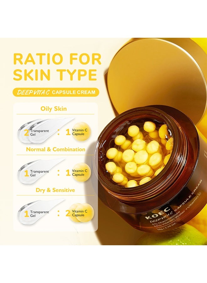 ك أو إي سي كريم كبسولة ديب فيتا سي، مرطب للوجه بالكولاجين، مرطب مرطب، لجميع أنواع البشرة | ترطيب وتغذية البشرة - Image 4