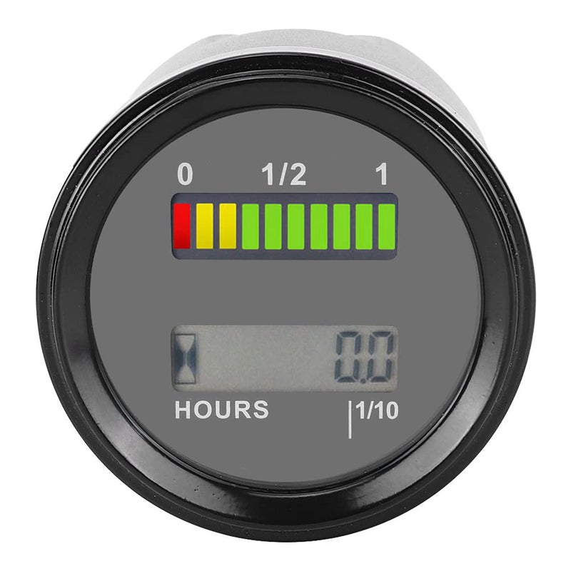 DC12-48V LCD LED Digital Battery Indicator Engine Hour Meter, 56 x 65mm, IP65 Waterproof - Accurate Voltmeter Monitoring, Delay Rise/Fall Protection, Ideal for Carts and - Image 4