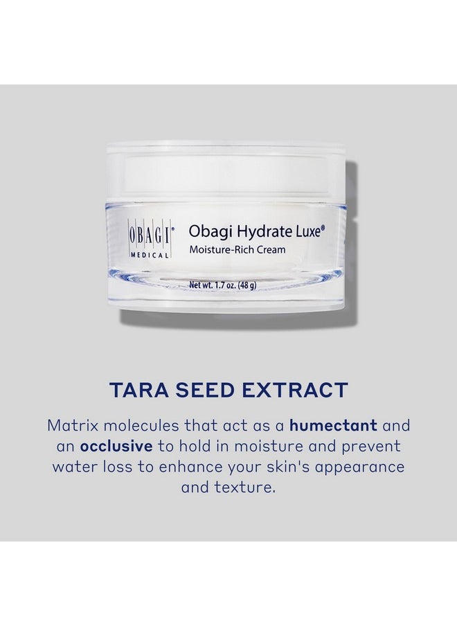 Obagi Medical Obagi Hydrate Luxe Ultra-Rich Facial Moisturizer - Non-Comedogenic with Tara Seed Extract and Biomimetic Peptides - Intensive Night Face Cream for Dry, Sensitive or Aging Skin - 1.7 oz  - Image 5