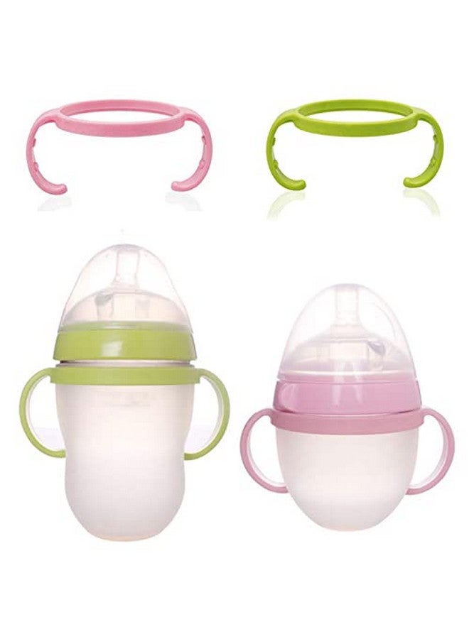 ROMIRUS Bottle Handles Grip Compatible for Comotomo Baby Feeding Bottle (2 Count, Pink) - Image 2