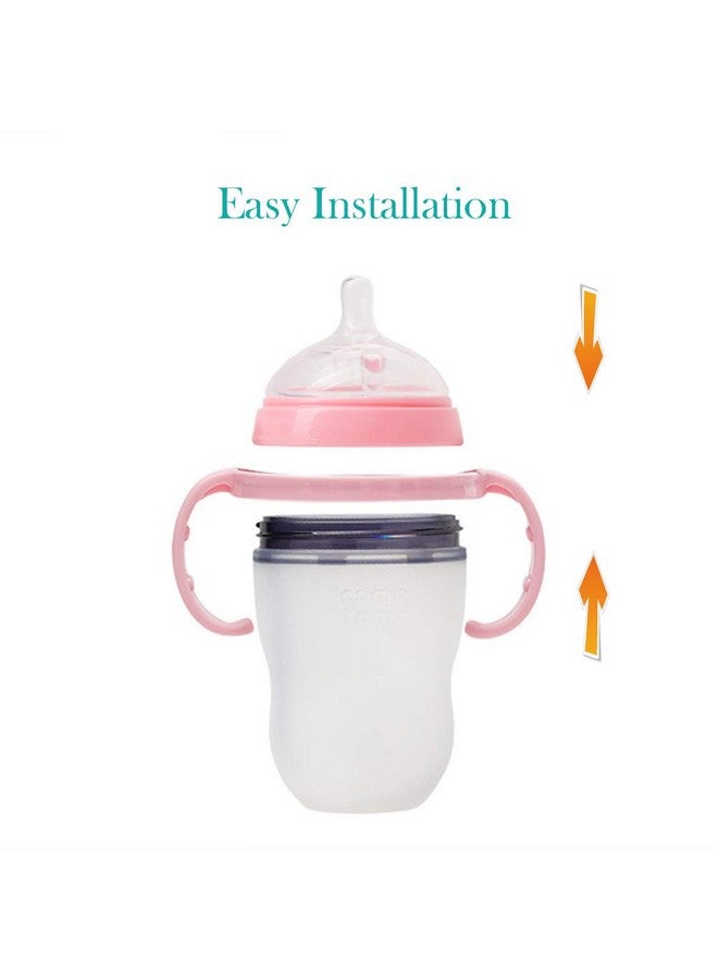 ROMIRUS Bottle Handles Grip Compatible for Comotomo Baby Feeding Bottle (2 Count, Pink) - Image 5