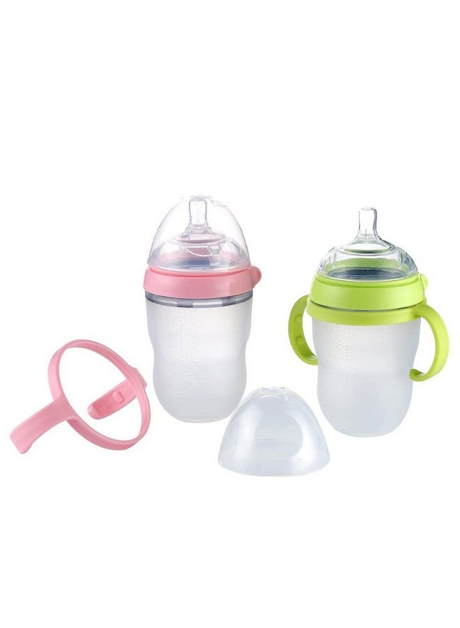 ROMIRUS Bottle Handles Grip Compatible for Comotomo Baby Feeding Bottle (2 Count, Pink) - Image 3