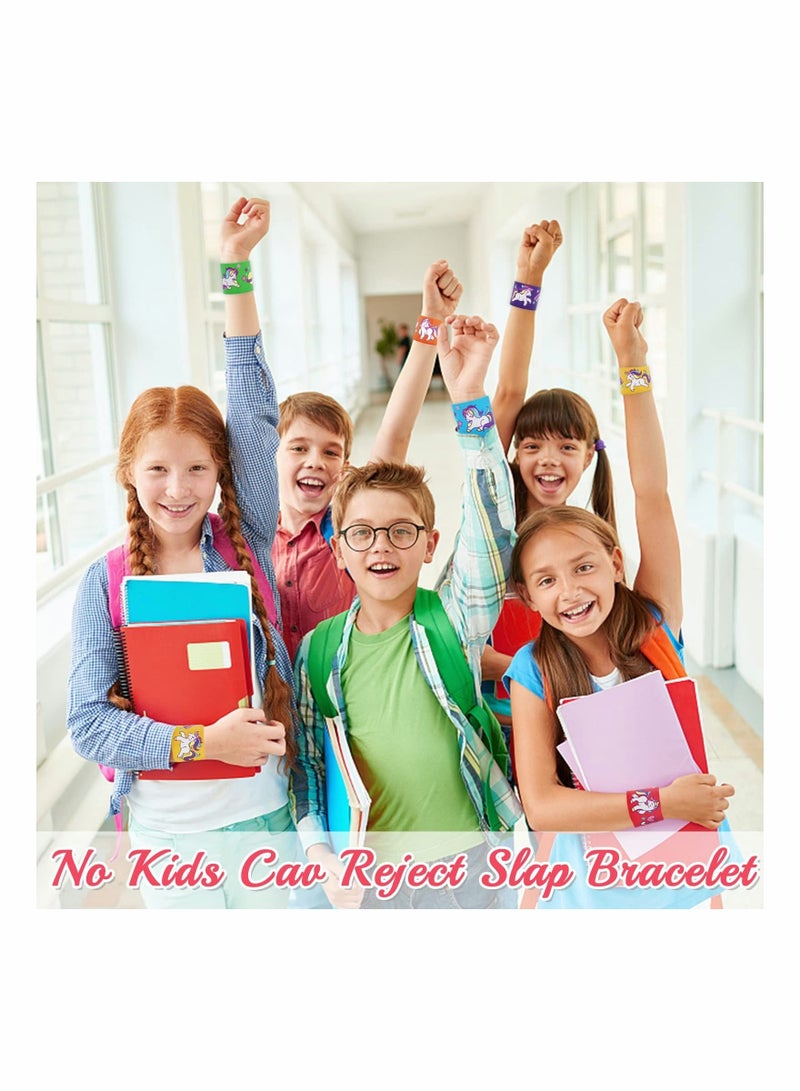 Excefore 30 Pcs Slap Bracelet for Kids Party Bag Fillers, Unicorn Wristbands Fun Boys and Girls Snap Bands Bulk Vinyl Rolls - Image 5