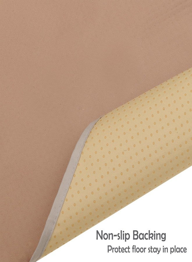 Triluby Baby Splat Mat for Under High Chair/Arts/Crafts, Triluby 51" Waterproof Non Slip Food Splash Mat for Eating Mess, Washable Weaning Mat Reusable Spill Floor Protector (Brown) - Image 2