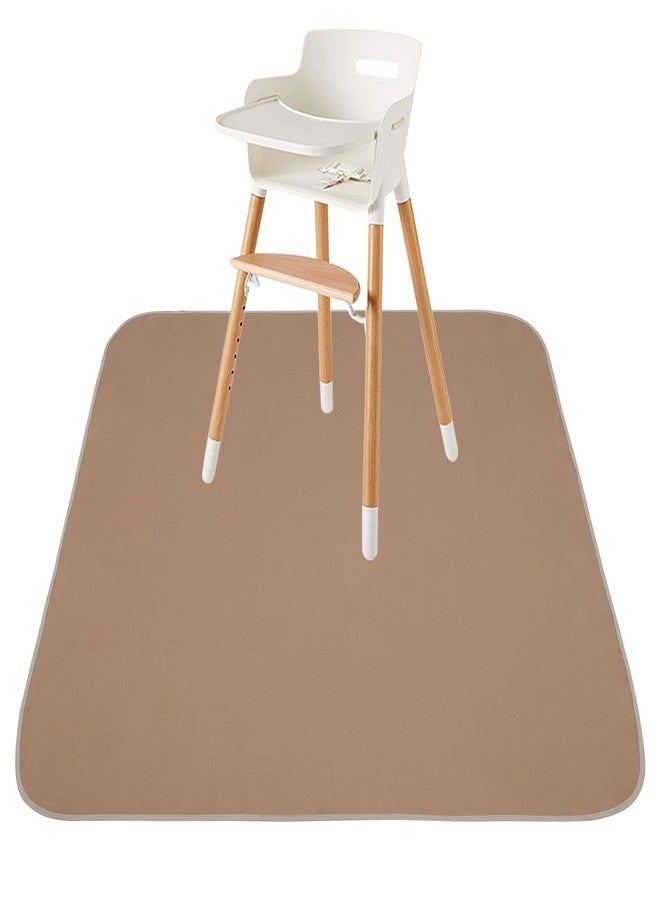 Triluby Baby Splat Mat for Under High Chair/Arts/Crafts, Triluby 51" Waterproof Non Slip Food Splash Mat for Eating Mess, Washable Weaning Mat Reusable Spill Floor Protector (Brown) - Image 1