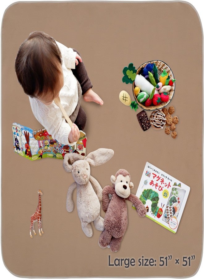 Triluby Baby Splat Mat for Under High Chair/Arts/Crafts, Triluby 51" Waterproof Non Slip Food Splash Mat for Eating Mess, Washable Weaning Mat Reusable Spill Floor Protector (Brown) - Image 4