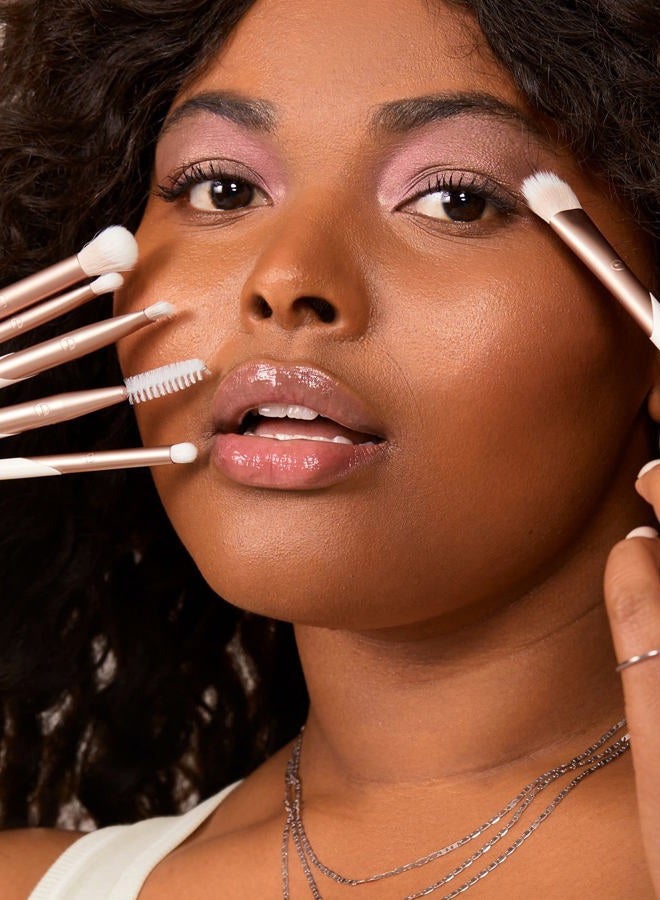 Ecotools Luxe Exquisite Eye Makeup Brush Kit, For Eyeshadow, Eyeliner, & Brow Makeup, Professional Eye Brush Set, Eco-Friendly Makeup Tools, Synthetic Bristles, Cruelty Free & Vegan, 6 Piece Set - Image 5