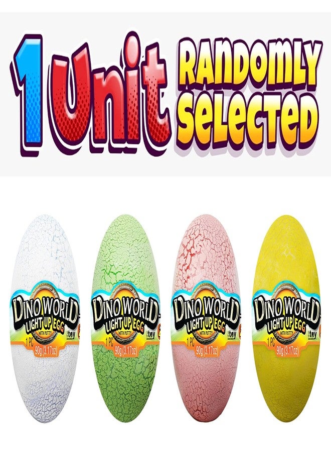 جا-رو عالم الديناصورات JA-RU - بيض ديناصورات مضيء مع سلايم ولعبة ديناصور صغيرة بداخله | معجون حسّي للأطفال، لعبة لتخفيف التوتر، هدايا حفلات سلايم، وجوائز صفية. (بيضة واحدة) 1749-1 - Image 2