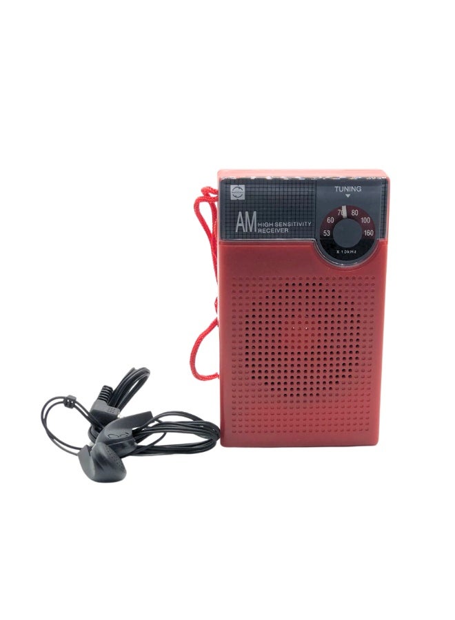 High Sensitivity Mini Portable AM Pocket Radio Transistor Receiver with Earphone Jack and 2.5 Inch PM Dynamic Speaker for Travel, Emergency, and Outdoor Use - Image 2