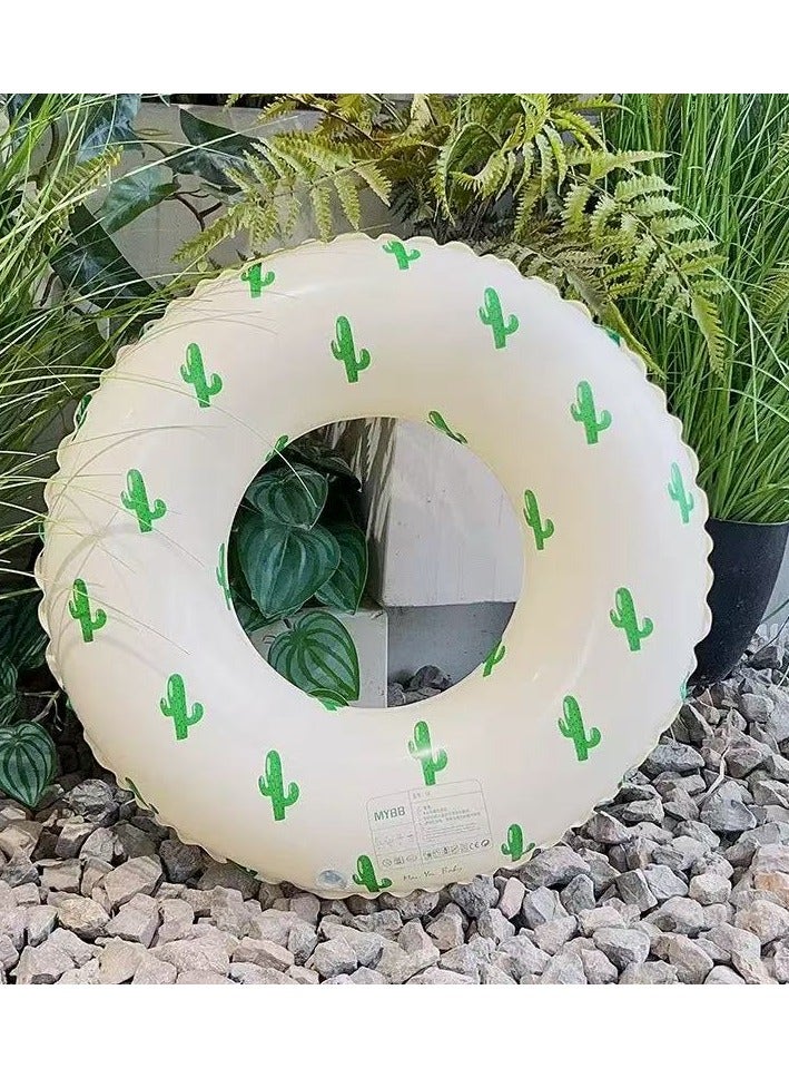 Goolsky 90cm Inflatable Cactus Crystal Swim Ring – Double-Layer Thickened PVC Underarm Pool Float for Adults - Image 3