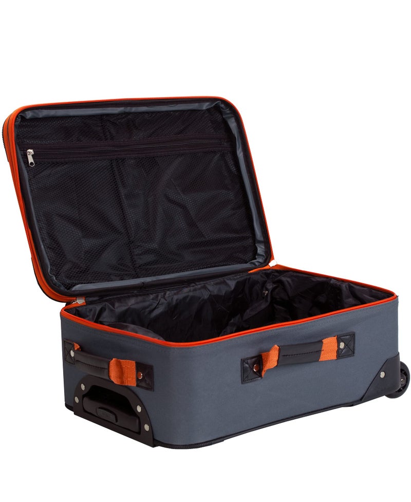 Rockland Fashion Expandable Softside Upright Luggage Set, Charcoal, 2-Piece (14/19) - Image 3