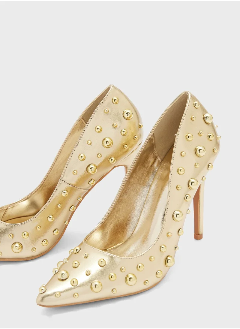Ginger Stud Detail Pointed Stiletto Pump