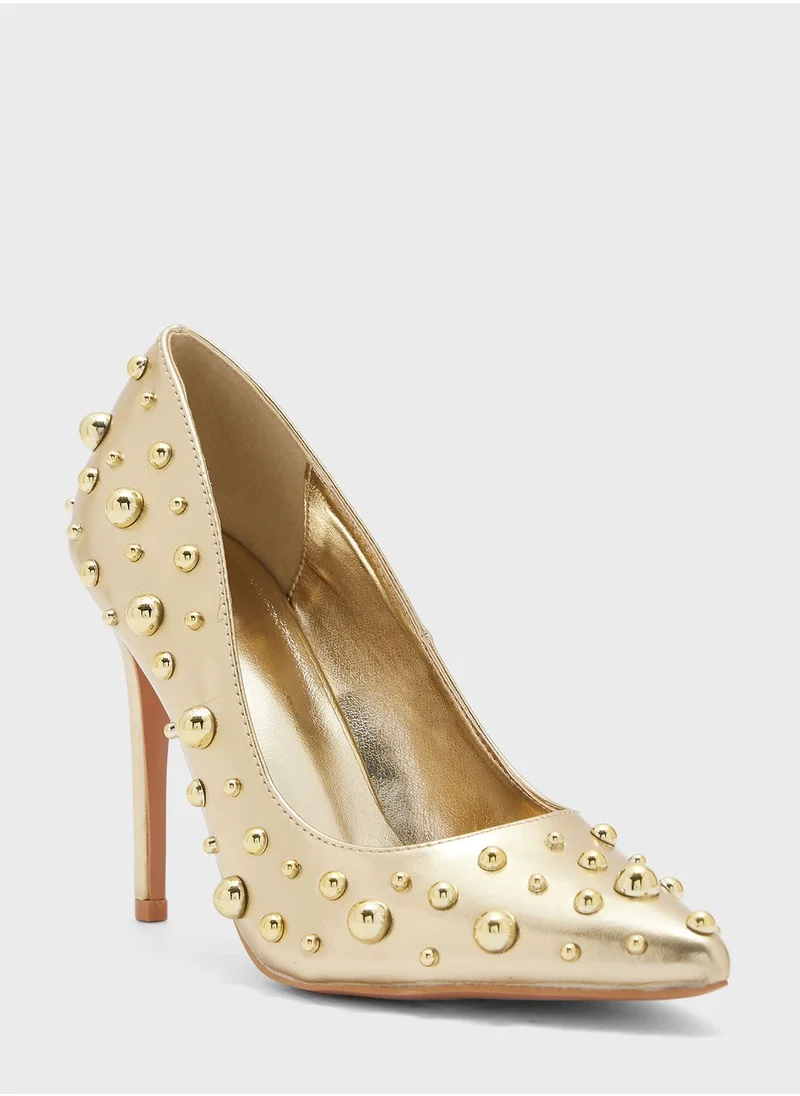 Ginger Stud Detail Pointed Stiletto Pump