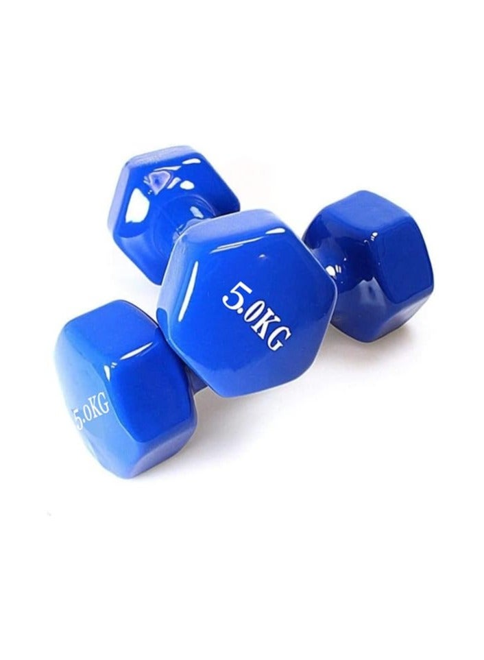 BJM Classic Vinyl Dumbbell Set 5kg, - Image 1