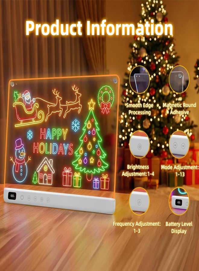 Timisigns Rechargeable Led Drawing Board for Kids, Light Up Drawing Pad with 8 Color 6 Modes, Neon Glow Dry Erase Board with Built-in Stand, 7 Markers & Tracing Book, Gifts for Christmas Birthday Gifts Presents - Image 4