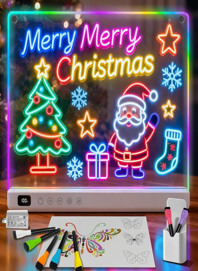 Timisigns Rechargeable Led Drawing Board for Kids, Light Up Drawing Pad with 8 Color 6 Modes, Neon Glow Dry Erase Board with Built-in Stand, 7 Markers & Tracing Book, Gifts for Christmas Birthday Gifts Presents - Image 1