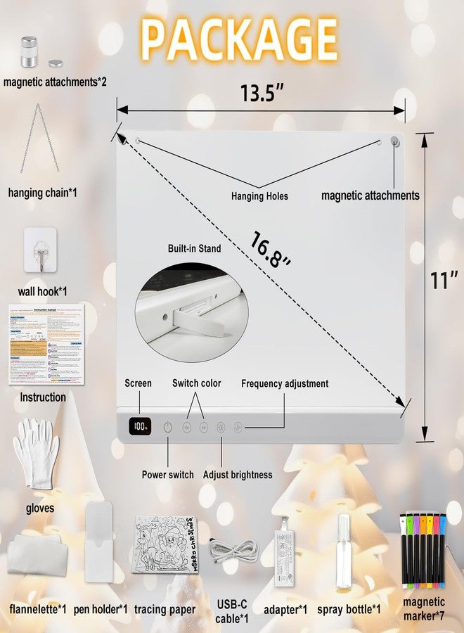 Timisigns Rechargeable Led Drawing Board for Kids, Light Up Drawing Pad with 8 Color 6 Modes, Neon Glow Dry Erase Board with Built-in Stand, 7 Markers & Tracing Book, Gifts for Christmas Birthday Gifts Presents - Image 2