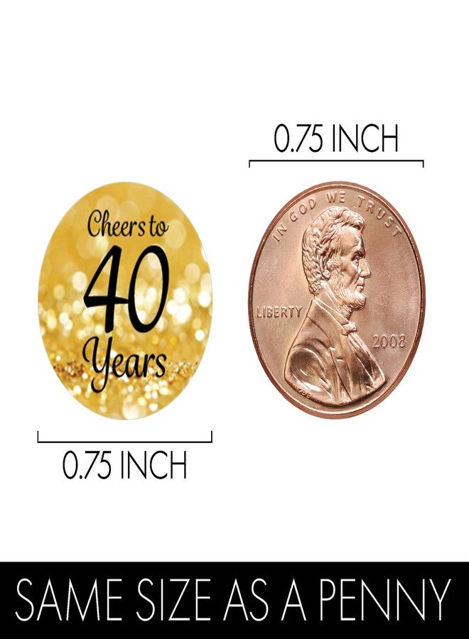 دسكتيكتفز ملصقات حلوى شوكولاتة كيسز باللونين الأسود والذهبي - 180 ملصقًا، هدايا لحفلة عيد الميلاد الأربعين - Image 3