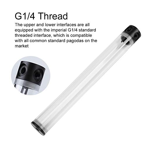 Serounder Water Cooling Reservoir, 190mm / 240mm / 300mm / 400mm*50mm Diameter POM Cylindrical CPU Water Cooler Reservoir System Heat Sink Kit for PC Computer(400mm) - Image 4